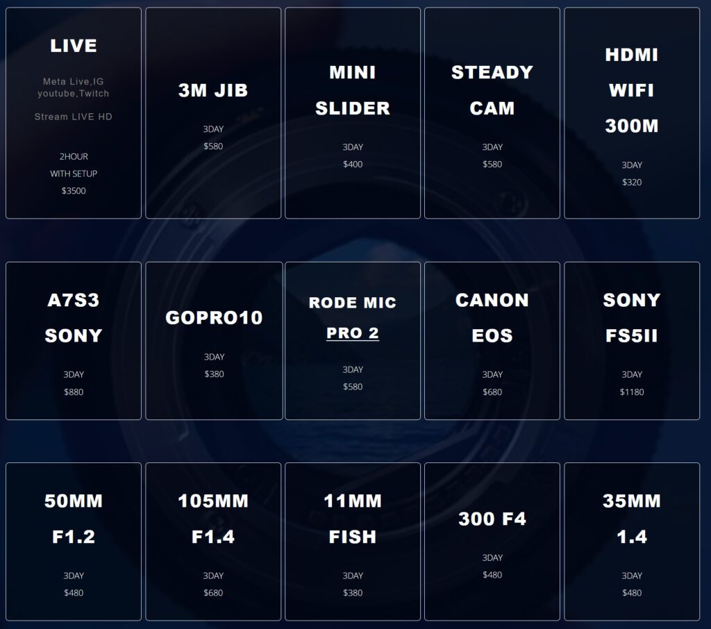 streaming service rent camera rent a camera